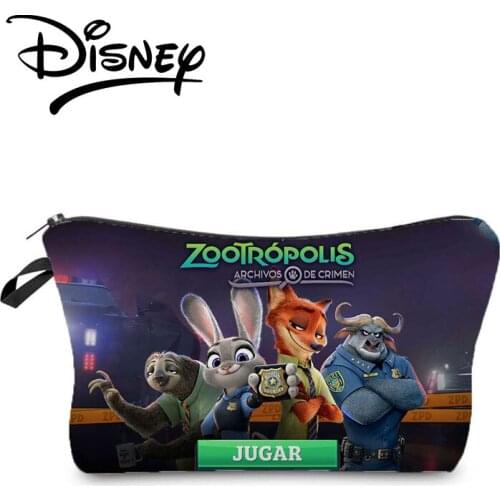 Disney Zootropolis Cosmetic Bag Cartoon Fox Rabbit Printed Storage Bag Women Portable Makeup Bag Fashion Mini Child Pencil Case
