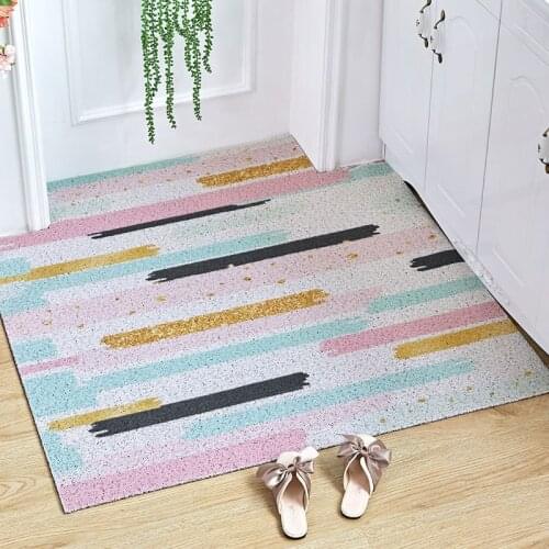 Nordic ins Color bar geometry Entrance hall carpet PVC wire loop mat INS Door mat Living room floor mat bathroom non-slip rug