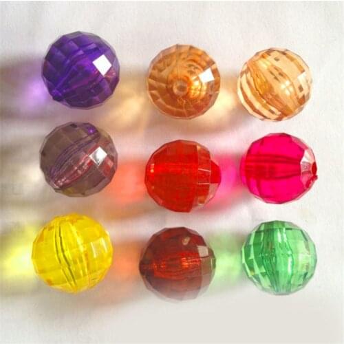 Colorful Acrylic Faceted Round Earth Ball Beads 6mm 8mm 10mm 12mm 14mm 16mm Plastic Jewelry Necklace Bracelet Lucite Beading