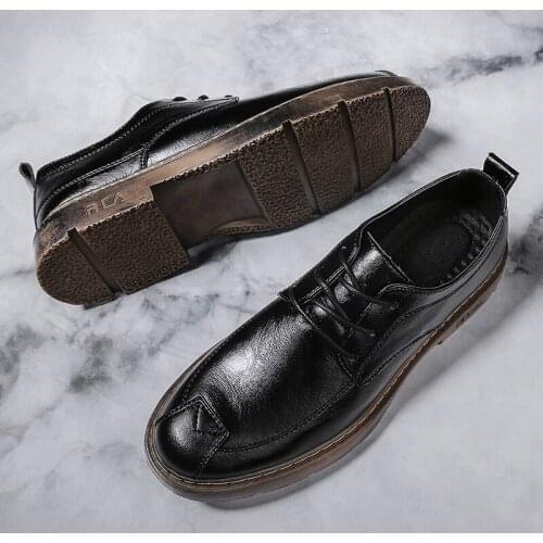 On 2020 leather hot masculino mens cuero leisure casuales informales zapatos flat sapatos causal shoe male mens man men para de