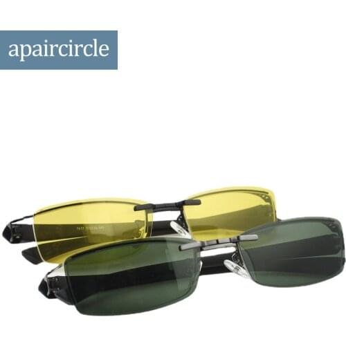 Half Frame Night Driving Vision Yellow Glasses 2 Pcs Magnetic Clip on Sunglasses for Men & Women Polarized UV400 Protection