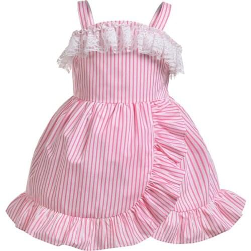 Girl Dress Toddler Baby Girls superior quality Floral Princess Sling Striped Dress Tutu Sunsuit Outfits