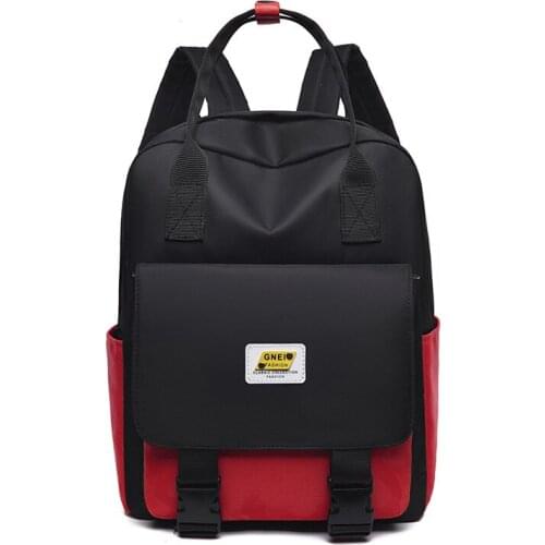 Fashion Casual Backpack Teen Travel Female School Bag for Girl Lady Large Capacity Double Shoulder Bags Panelled Color Backpack