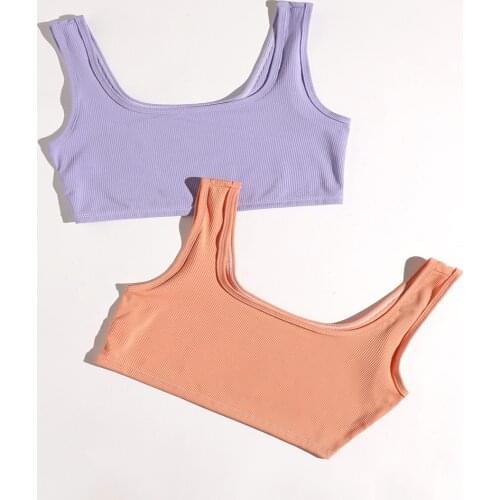 Candy Halter Sexy Backless Tank Tops for Women Streetwear 2021 Sleeveless Ribbed Knit Purple Vest Top Cropped Feminino