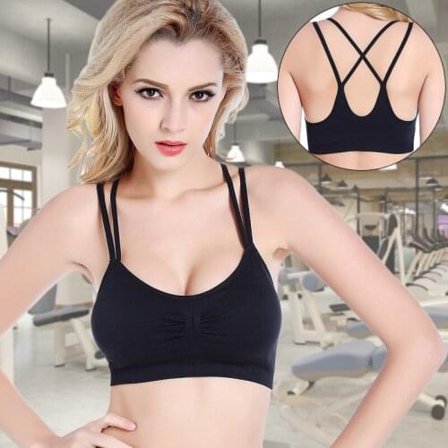 Comfortable stretch women sports bra no steel ring yoga sports brasexy beauty strap Fitness Women Sport Bra seamless underwear