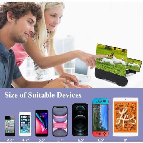 Viugreum 14 Inch Bluetooth Audio Screen Amplifier 6D HD Dual Speaker Wireless Bluetooth Mobile Phone Screen Magnifier