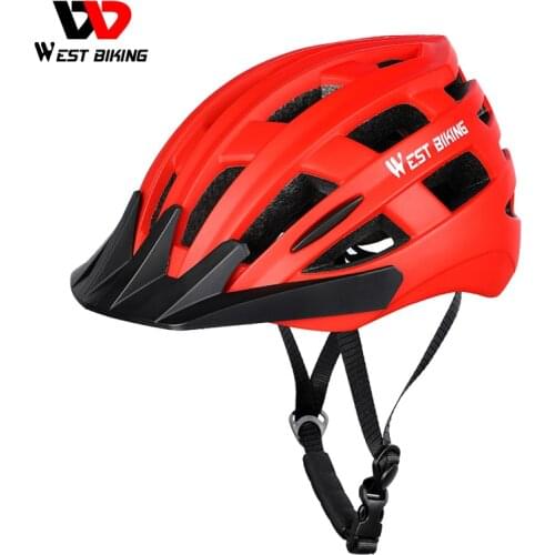 WEST BIKING Men Cycling Helmet MTB Mountain Road Bike Safety Caps Intergrally-molded Ultralight Adjustable Sports Bike Helmets