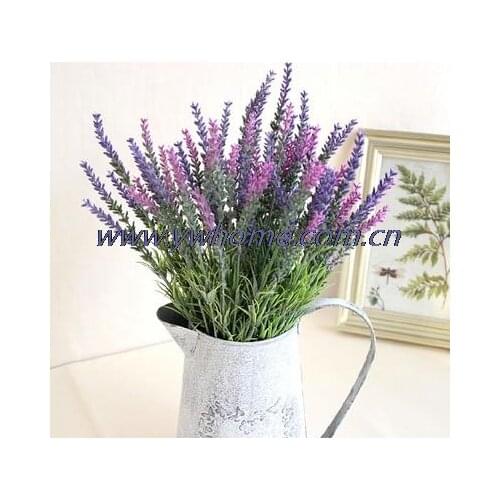 10pcs New Artificial Rustic Plastic Retro Slim Lanvender 7 Branches Fake Bush Flowers Home Decorative Plants Wedding Decor