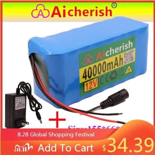 18650 Lithium Ion Battery 3S8P MBS Protection Overcharge Overdischarge 12V40000Mah Plus Charger For Inverter Miner 12V 40Ah