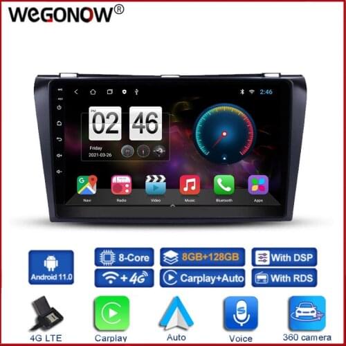 360 Panoramic Camera Carplay 6G+128G Android 10.0 Car DVD Player GPS WIFI Bluetooth RDS Radio For Mazda 3 2004 2005 2006 - 2009