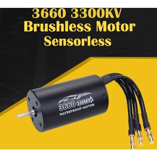 3660 Brushless Sensorless Waterproof Motor 2600KV 3300KV 4 Pole 3.175mm For 1/8 RC Drift Racing Off-road Car Truck