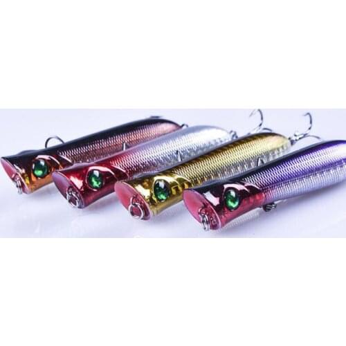 4Pcs Popper Fish Bait 12.5cm 8.4g Float Swim Lure Swimbait Wobbler Vibration Fishing Tackle