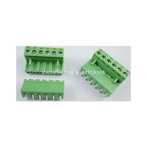 50 Pcs 5.08mm Pitch Right Angle 6 pin 6 way Screw Terminal Block Plug Connector 2EDG