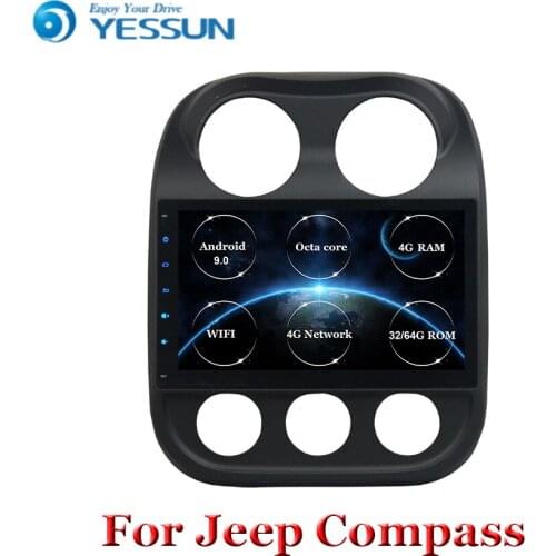 Android 9 Car DVD Player GPS Navigation Multimedia For Jeep Compass Patriot Radio 2009-2016 car stereo wifi DSP