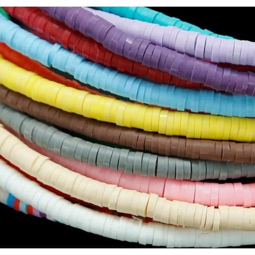 6mm 400pcs/lot Colorful Polymer Clay Chip Disk Loose Spacer Beads for Handmade Craft Sweing Cloth Fashion Jewelry Findings