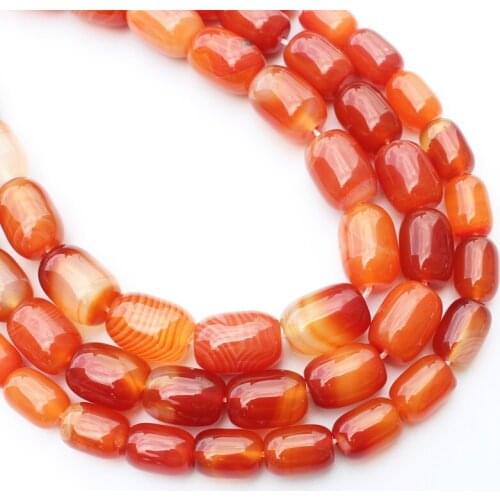 Red Stripe Agate Drum shape Beads , 15inch per strand 10-18mm , For DIY Jewelry Making