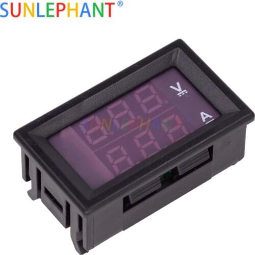 Mini Digital Voltmeter Ammeter DC 100V 10A Panel Amp Volt Voltage Current Meter Tester 0.28" Blue Red Dual LED Display