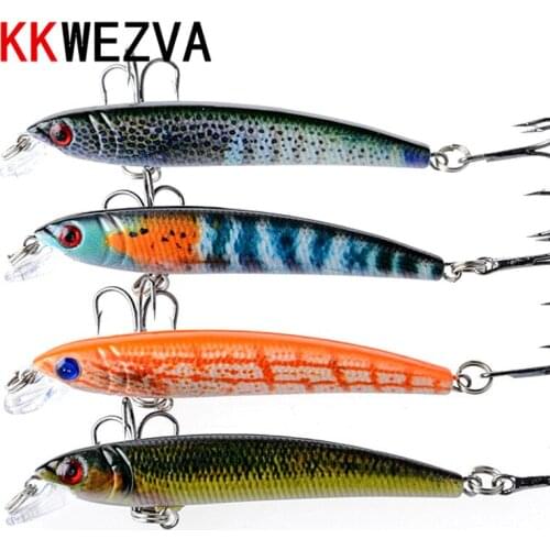 KKWEZVA 4pcs 7.5cm/5g Mini Minnow Fishing Lure Realistic Fishing Bait Unique Texture Crankbait Fish Tackle Pesca Wobbler