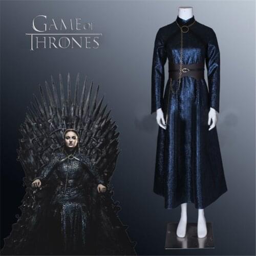 Cosplaydiy Thrones Season 8 Sansa Stark Costume Lady Of Winterfell Costume Adult Medieval Dress L320