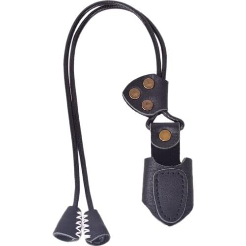 Leather Finger Guard Archery Hunting Mongolian Longbow Thumb Tab Ring Protector for Bowstring Catapult Protective Gear