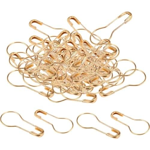 Gourd Hooks Calabash Shape Safety Pins Swing Tag 100 Pcs Gold Tone CNIM Hot
