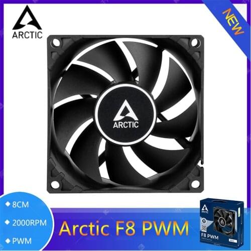 Arctic F8 PWM 8CM PC Cooling Fan 80MM Case Fan 4Pin PWM Temperature Control CPU Cooler Radiator Fan 2000RPM FDB Black