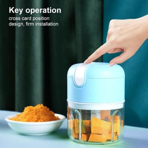 250ML Mini Electric Garlic Chopper USB Charging Wireless Ginger Masher Machine Vegetable Cutter Chili Crusher Kitchen Gadgets