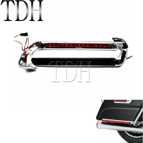 Motorcycle ECLEAR Smoke/Red Lens Standard Saddlebag Side Marker LED Light self-adhesive Lamp For Harley Touring FLHT FLTR 14-19