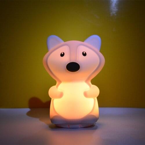 Fox Music Lamp Wireless Bluetooth Speaker Player 9 Colors LED Night Light USB Rechargeable Silicone Lamp for Children Kids Baby