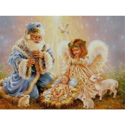 Angel Girl Landscape DIY 11CT Cross Stitch Embroidery Kits Craft Needlework Set Cotton Thread Printed Canvas Home Sell