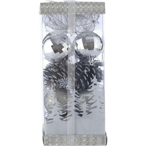 Kullanatmarket Silver Christmas Tree Ornament Set S 5Cm