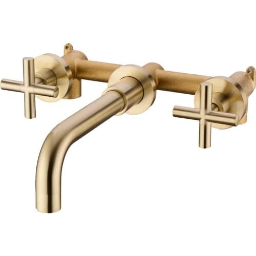 Wall Mounted Single Handle Bright Chrome Plated Bathroom Mixer Tap Basin Faucets