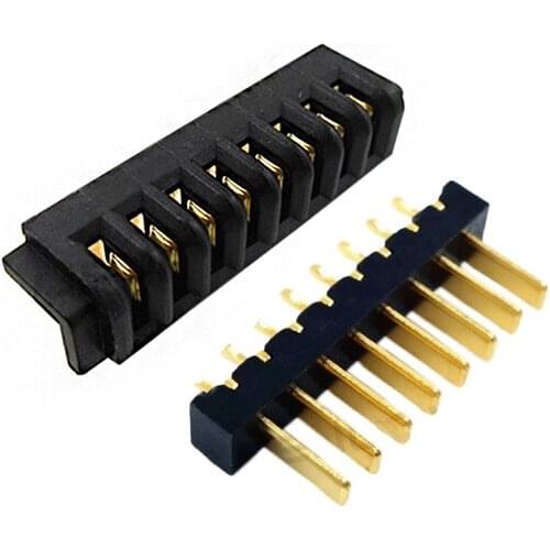 New 8pin laptop battery connector 2.5mm pitch 180 degree bend foot female plug and male plug Foot length 4.2mm