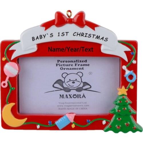 Personalized Polyresin Babys 1st Christmas Handmade Figurine Christmas Ornament Table Top Decorations,Party Holiday Gifts