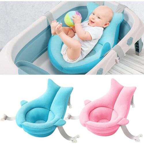 Portable Baby Non-Slip Bath Tub Shower Bathtub Mat Newborn Safety Security Bath Air Cushion Foldable Soft Pillow Seat