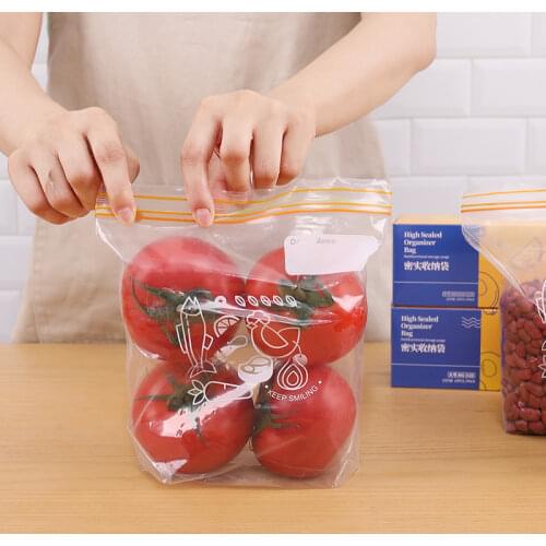 Clear Plastic Bag Reusable Food Bag High Sealed Sealed Organizer Bag Fresh Food Storage Bag Holographic Packaging Ziplock Bag