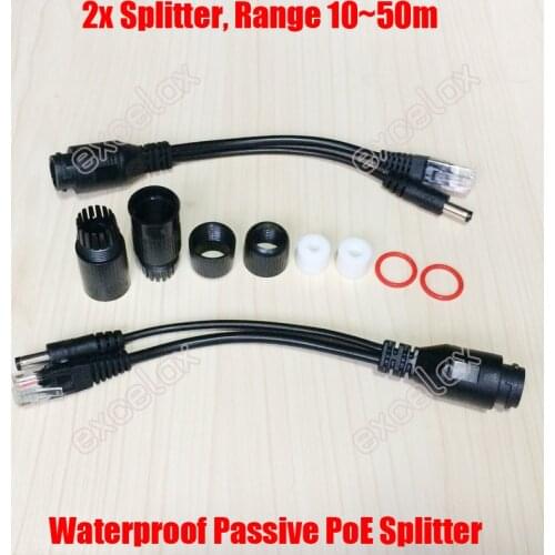 RJ45 PoE Splitter Separator Male DC12V Output Connector Plug Power Over Ethernet Outdoor Waterproof Adapter Cable for IP Camera