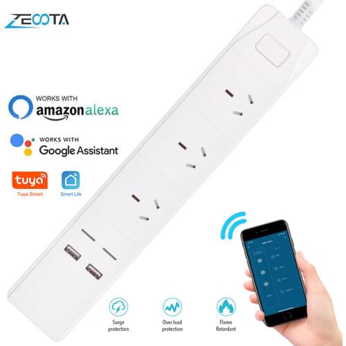 Smart Wifi Power Strip Surge Protector Multiple AU Outlets Electric Plug Sockets with USB Remote Control by Alexa Google Home