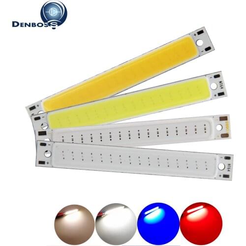 Hot sale DENBOSS manufacturer 60x8mm LED COB Strip for work lamp 1.5W 3W 2V 3V DC Warm White Blue Red COB LED Light for DIY