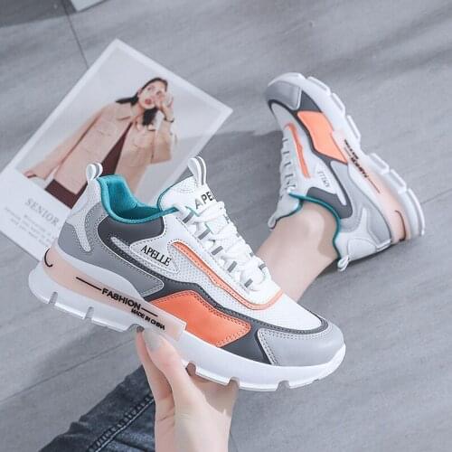 Womens Sneakers Sports Footwear Casual Running Shoes Summer Mesh Breathable Solid Slip on Increase Platform All-match Shoes