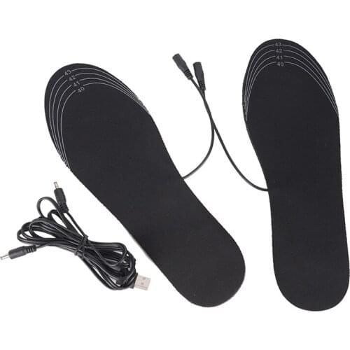 1Pair Rechargeable Electric Battery Warmer Shoes Heater USB Heated Insoles Winter Keep Warm Electrically Thermal Insole