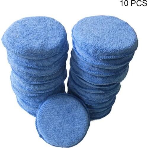 10 Pcs Car Polish Wax Round Foam Sponges Scratch Free Applicator Pads for Auto Automobile Multipurpose Clean Maintenance