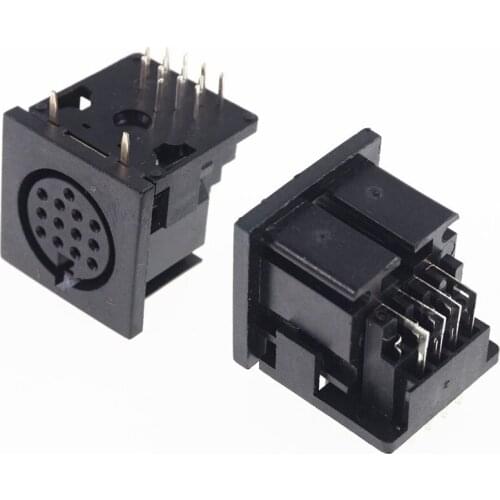 100 pcs 13 Pin DIN Female Socket Solder PCB Panel Mount Right Angle 90 Degree Circular Receptacle Jack Chassis Push-Pull Power