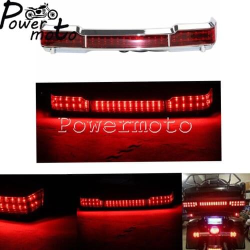 12V Chrome Motorcycle LED Taillight Brake Lamps For Harley Touring Electra Glide FLHT Classic CVO EFI FLHTCSE 1997-2008