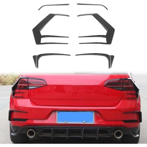 2PCS for Golf 7.5 MK7.5 Rline R400 2017-2019 Rear Bumper Splitter Canard Rear Spoiler Fog Lamp Trim Car Styling