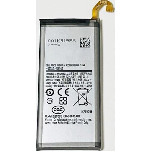 3.85V 3000mAh EB-BJ800ABE For A6 2018 Duos A600F/DS A600FN/DS A600G/DS A600GN/DS A600A/DS A600 Battery
