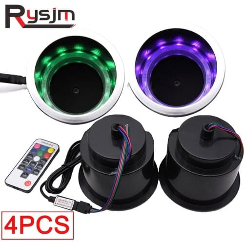 4pcs Plastic cup holder LED Light Drink Holder 7 color LED light Recessed Cup Drink Holder Cup Shape For Car Marine Boat Camper