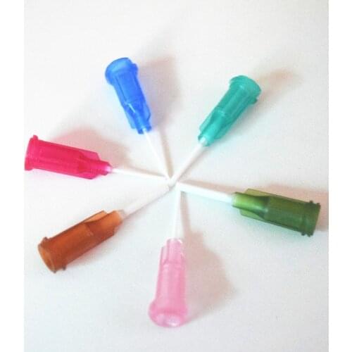 6pcs/lot Syringe Needle Tip Mixed DIY Plastic Blunt Dispensing Syringe Flexible Tips 14-25Ga for Glue Dispenser Applicator