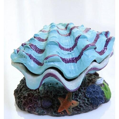 Aquarium Ornament Fake Shell Aquarium Landscape Simulation Decoration Resin Artificial Fish Tank Shell Ornaments for Fishbowl