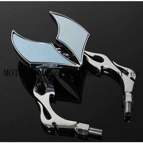 Aluminum Motorcycle Diamond Style Chopper Rearview Side Mirrors 8MM 10MM Flame Motorcycle Side Mirrors